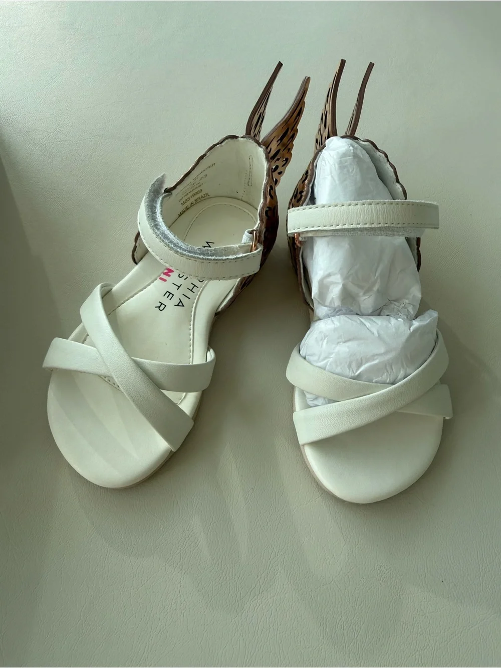 Sophia Webster White Girls Wing-Back Sandals